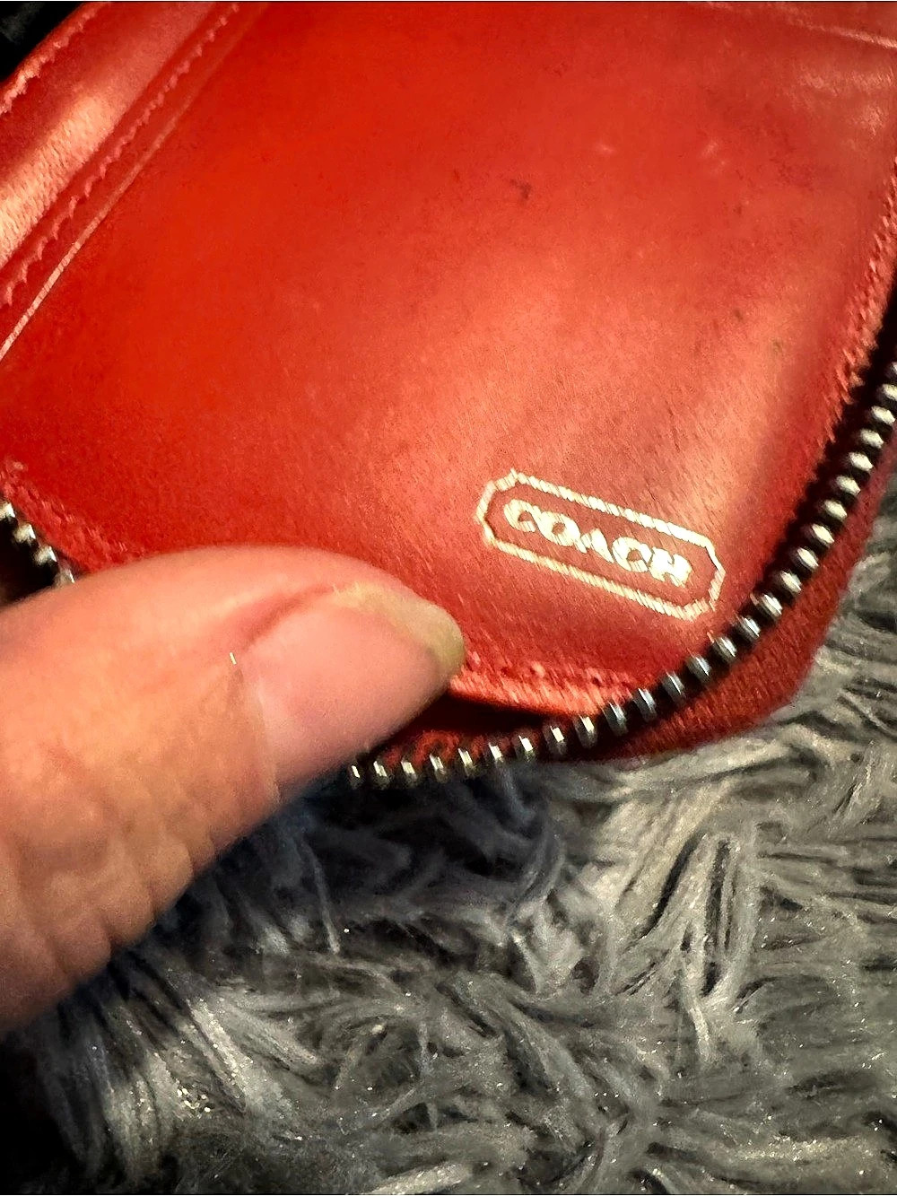 Coach Red Zip-Around Wallet - Picture 3 of 6